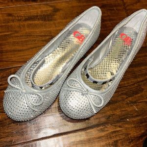 New with box silver sparkle GB ballet flats size 2 girls